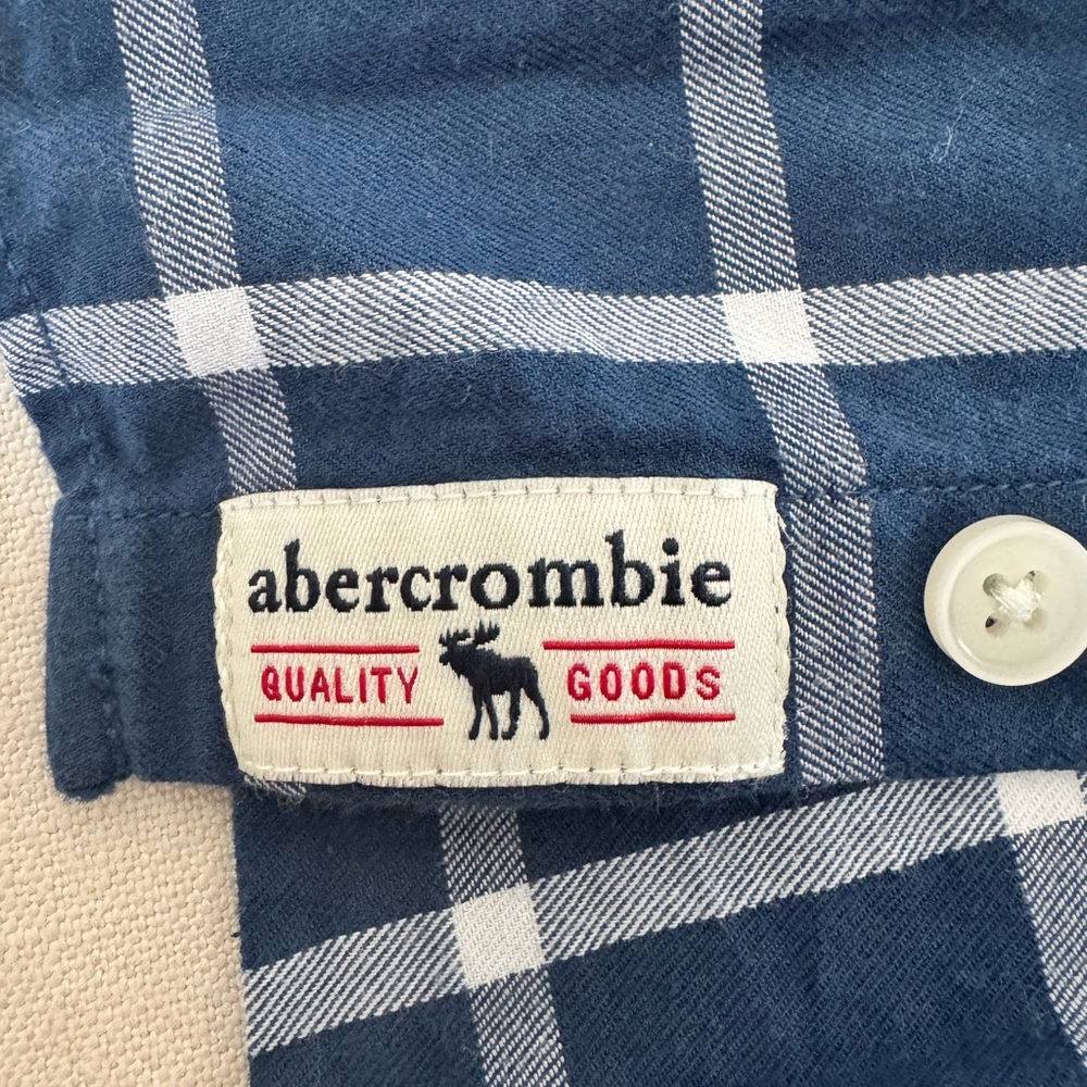 Abercrombie Kids Navy and White Plaid Shirt size 11/12 - Picture 5 of 7